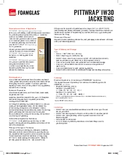 Foamglas® PITTWRAP® IW30 Jacketing Product Data Sheet
