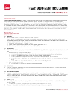 HVAC Equipment Insulation Guide Specification