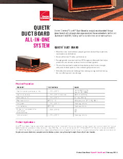 QuietR Duct Board Data Sheet