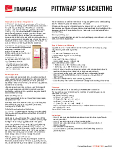 PITTWRAP SS Jacketing Product Data Sheet