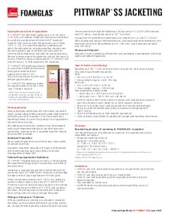 PITTWRAP SS Jacketing Product Data Sheet