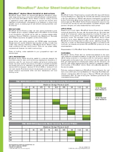 RhinoRoof® Anchor Sheet Installation Instructions