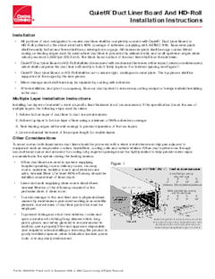 QuietR Duct Liner Board and HD-Roll Installation Instructions