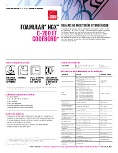 Fiche technique de l’isolant de polystyrène extrudé rigide FOAMULAR NGX C-200 et CodeBord