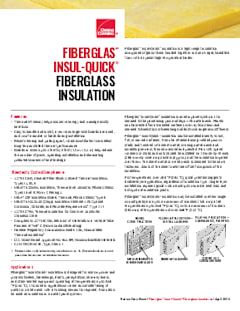 Fiberglas™ Insul-Quick® Insulation Product Data Sheet