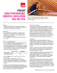 ProCat Insulation Data Sheet