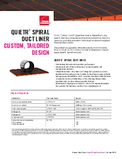 QuietR Sprial Duct Liner Data Sheet
