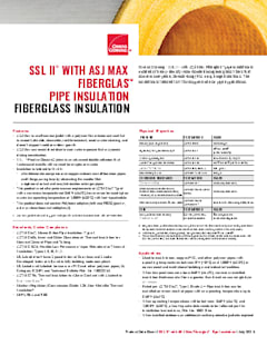 Fiberglas™ SSL II® WITH ASJ MAX Product Data Sheet