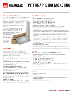 FOAMGLAS® PITTWRAP B100 Jacketing Product Data Sheet