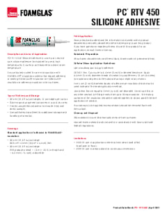 Foamglas PC RTV 450 Adhesive Product Data Sheet
