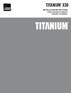 Titanium X30 Installation Instructions