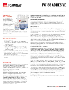 Foamglas PC® 88 Adhesive Product Data Sheet