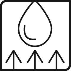 icon water drop with arrows underneath
