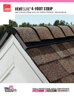 VentSure® 4-Foot Strip Ridge Vent with Weather PROtector Data Sheet