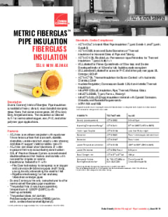 Owens Corning Fiberglass Pipe Insulation for Hot/Cold/Steam/Chilled Piping