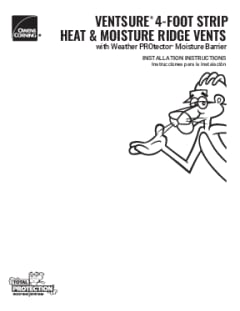 VentSure® 4 ft Strip Heat and Moisture Strip with WeatherProtector Installation Instructions