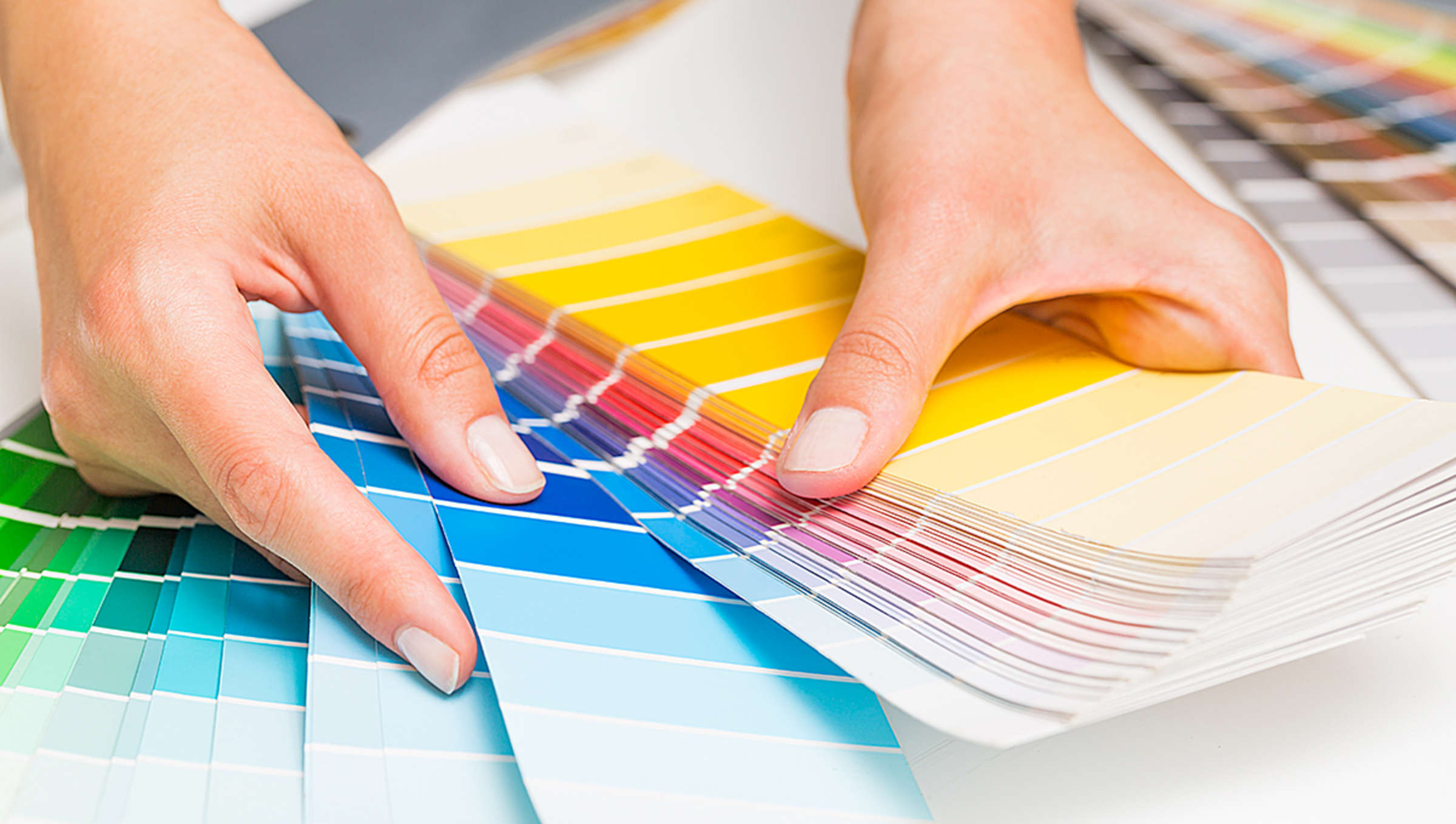 Color swatches book. Rainbow sample colors catalogue.