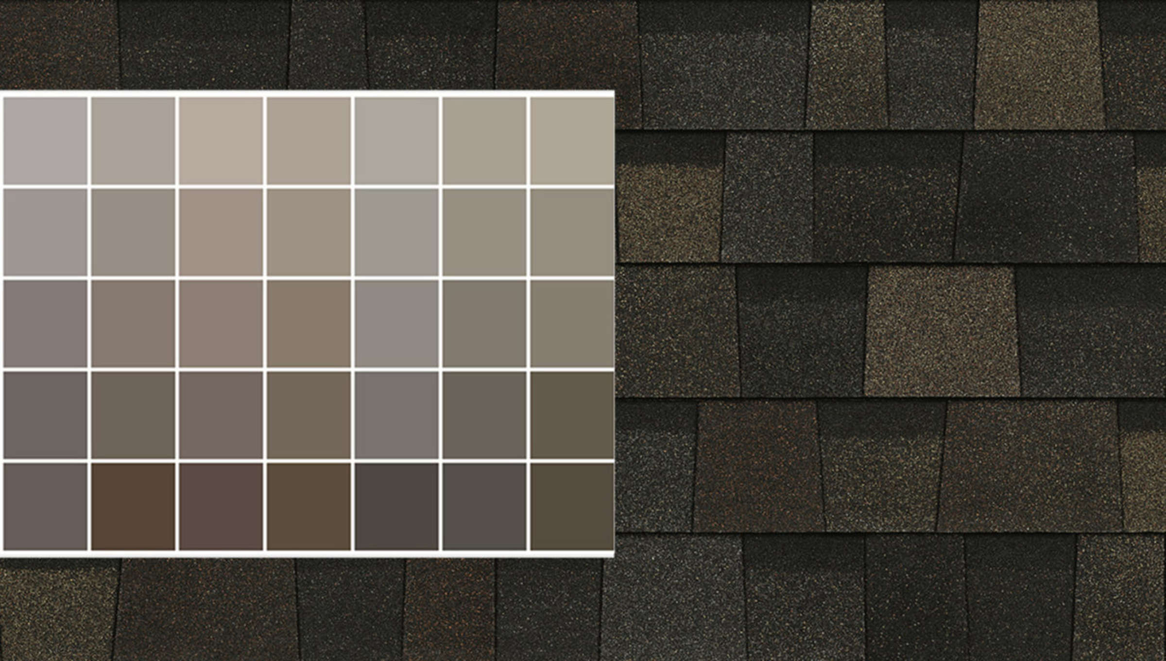 Taupe paint swatch layered over top of a Black Sable swatch to show that it pairs well with a variety of colors