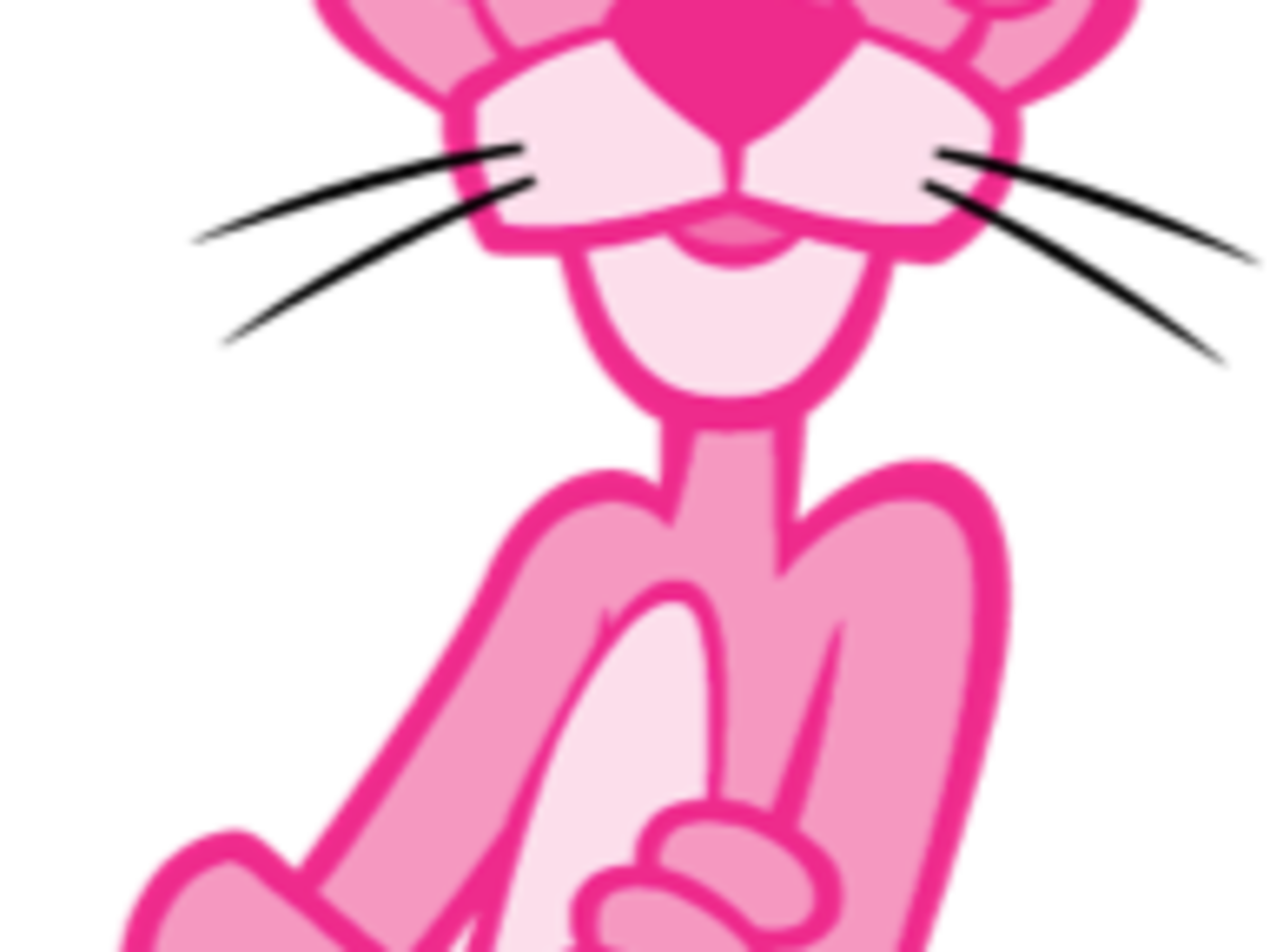 THE PINK PANTHER™ with arms crossed.