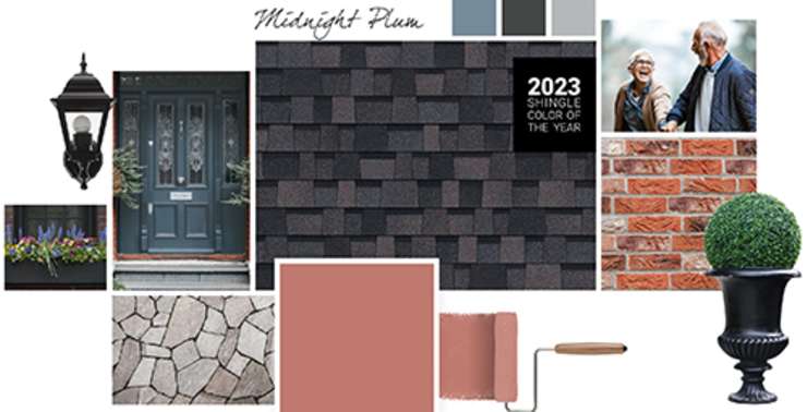 Bracing Blue, Perle Noir and  Samovar Silver paint colors compliment Midnight Plum TruDefinition Duration shingles
