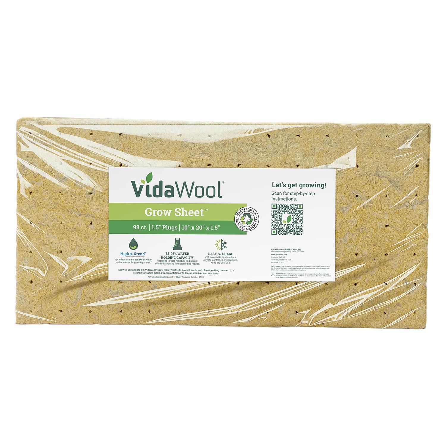 Single VidaWool Grow Sheet