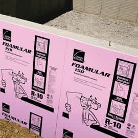 installed foam board insulation within basement wall