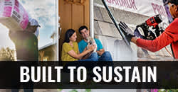 Image with text "Built To Sustain"