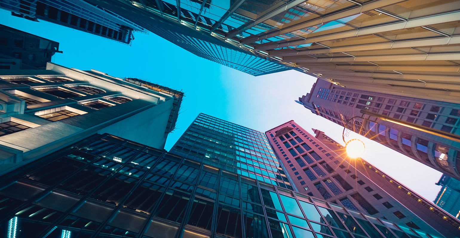 Photo of modern buildings in a city