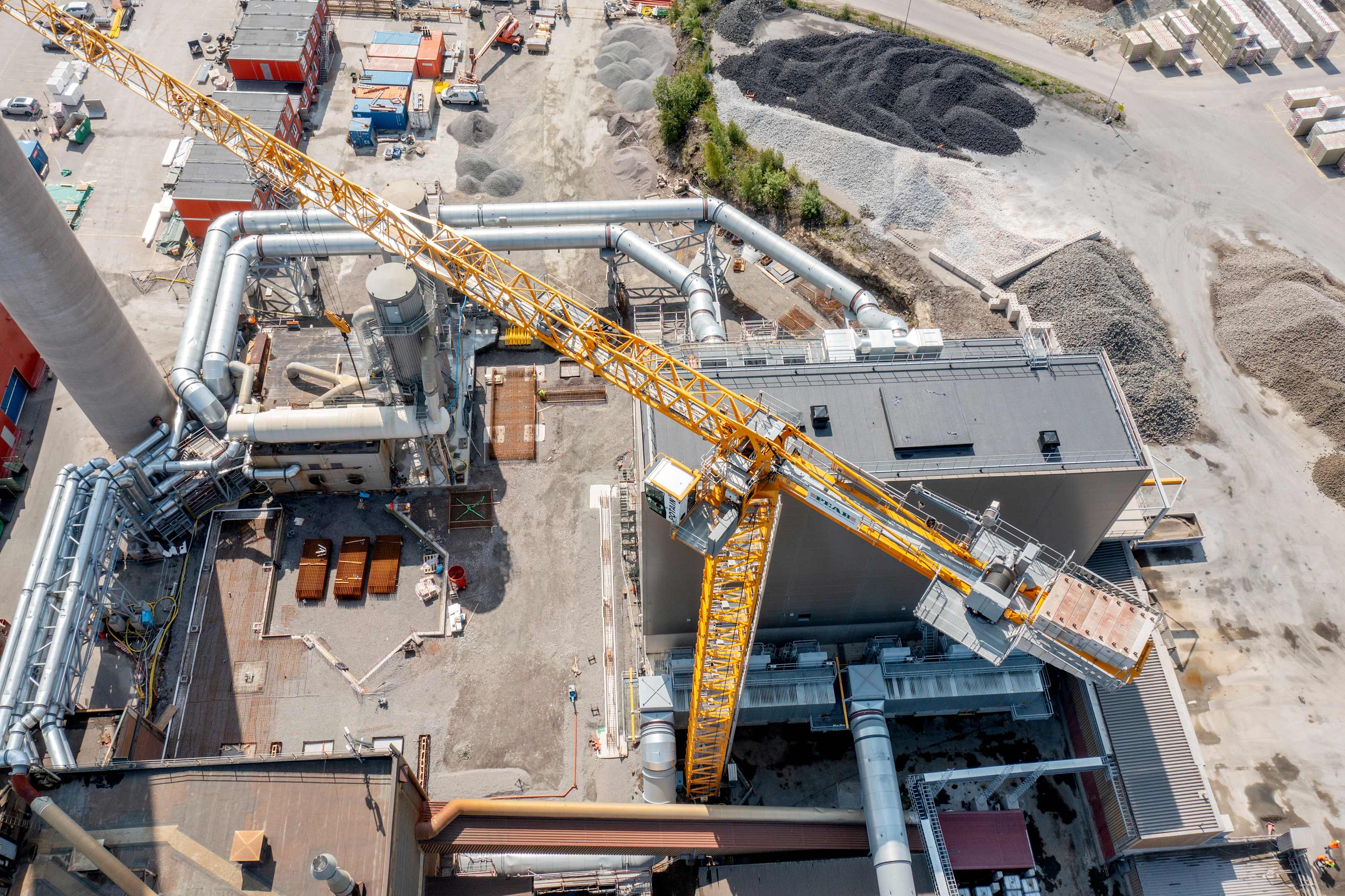 Dronebillede af ombygningen i Hällekis.