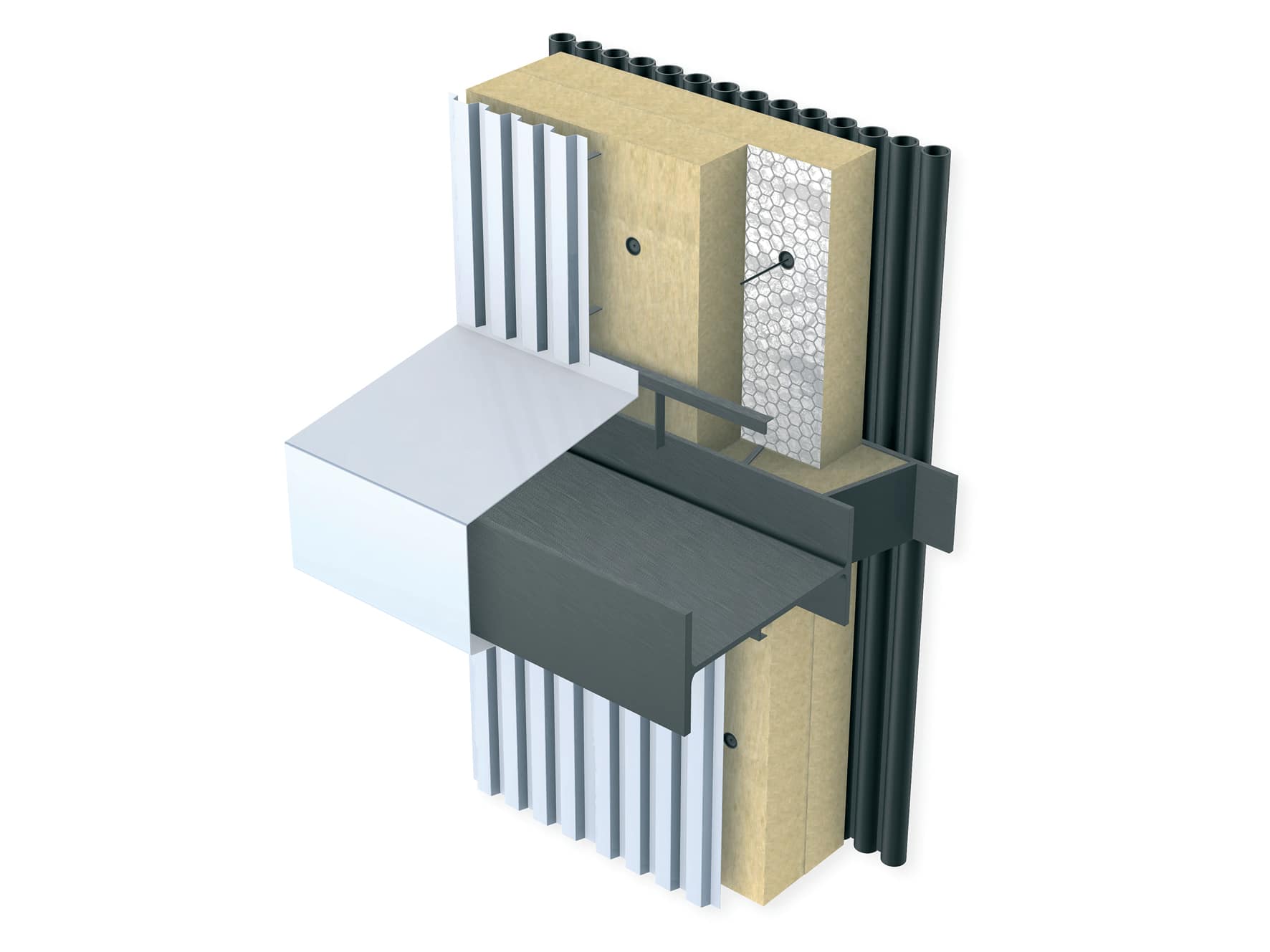 Insulation material for process boiler walls, 3D image