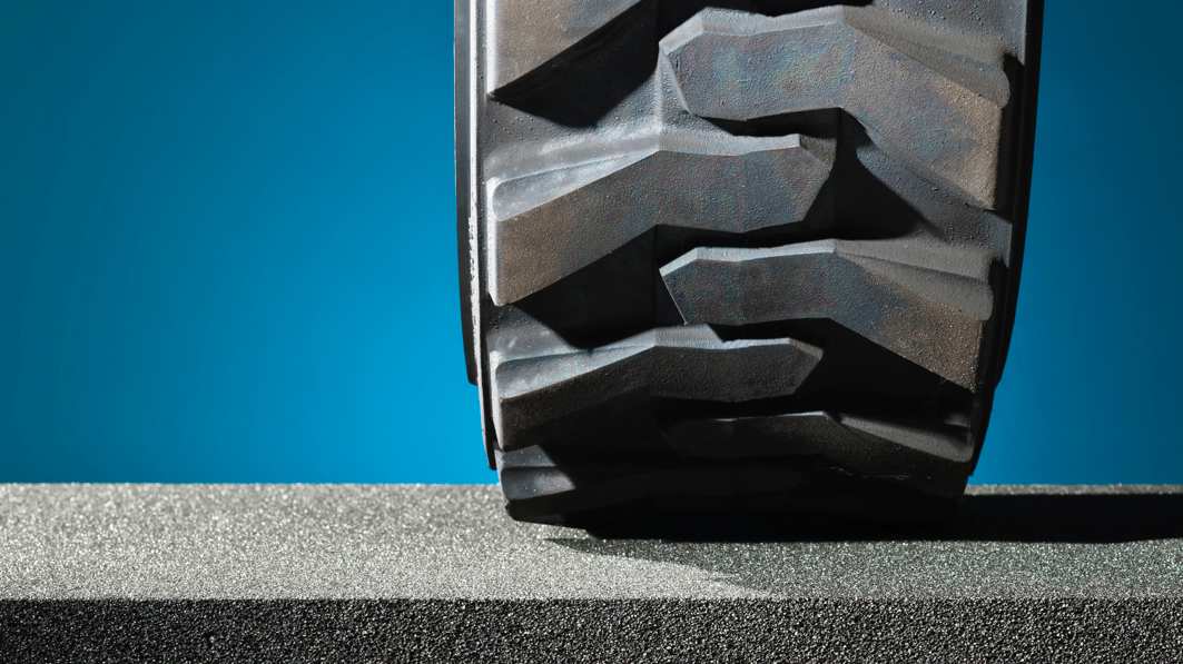 Heavy tire on concrete surface