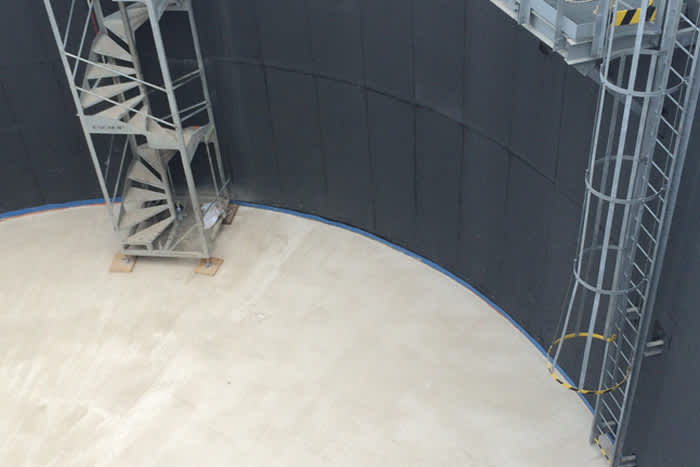 Interior of an impounding basin floor