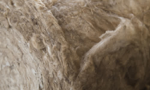 Close up of old mineral wool