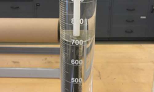 Test tube containing clear liquid