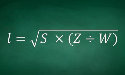 Pipe span formula l = the square root of S multiplied by (Z divided by W) W)