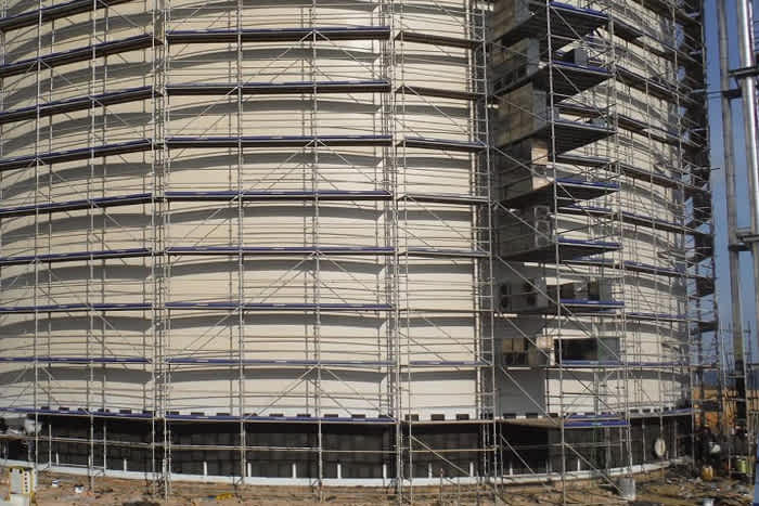 Ammonia storage tank at fertilizer plant in Algeria