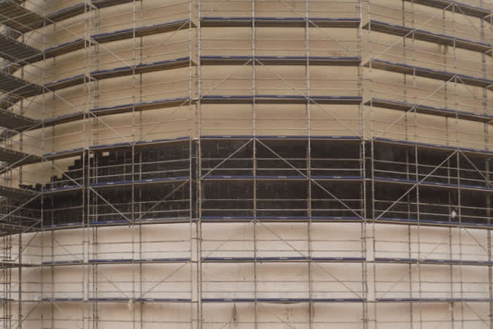 Exterior of ammonia storage plant at fertilizer plant in Algeria