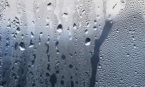 Photo of condensation on a glass surface