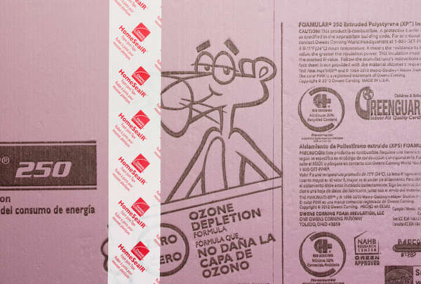 Homesealr® Foam joint tape that is applied to pieces of Foamular XPS boards