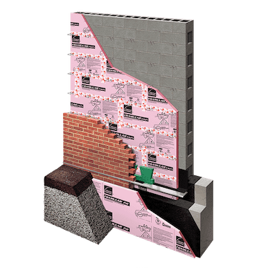 CMU WALL Masonry Veneer XPS CI with Taped XPS Joints AWB
