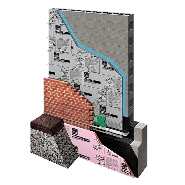 CMU Wall Masonry Veneer XPS CI with Fluid or Sheet AWB