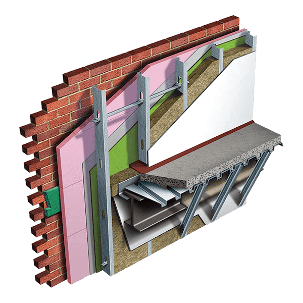 Curtain Wall CW-S-1016 Thermafiber®&nbsp;Steel-Framed Curtain Wall Perimeter Fire Containment System