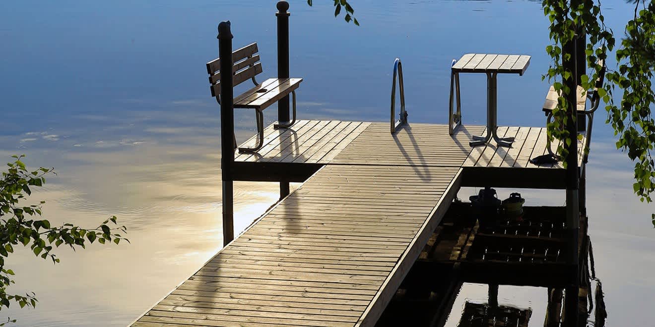 a lakeside pier in Onkisalo, Finland