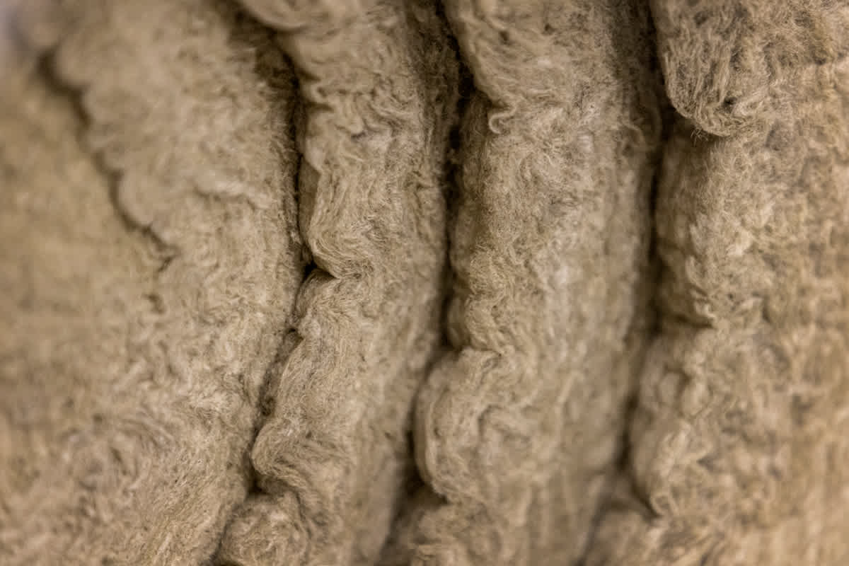 a loom of stone wool up close