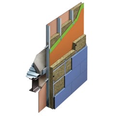 STEEL STUD WALL Architectural Metal (ACM, MCM) High Compressive Strength Mineral Wool CI with Fluid or Sheet AWB