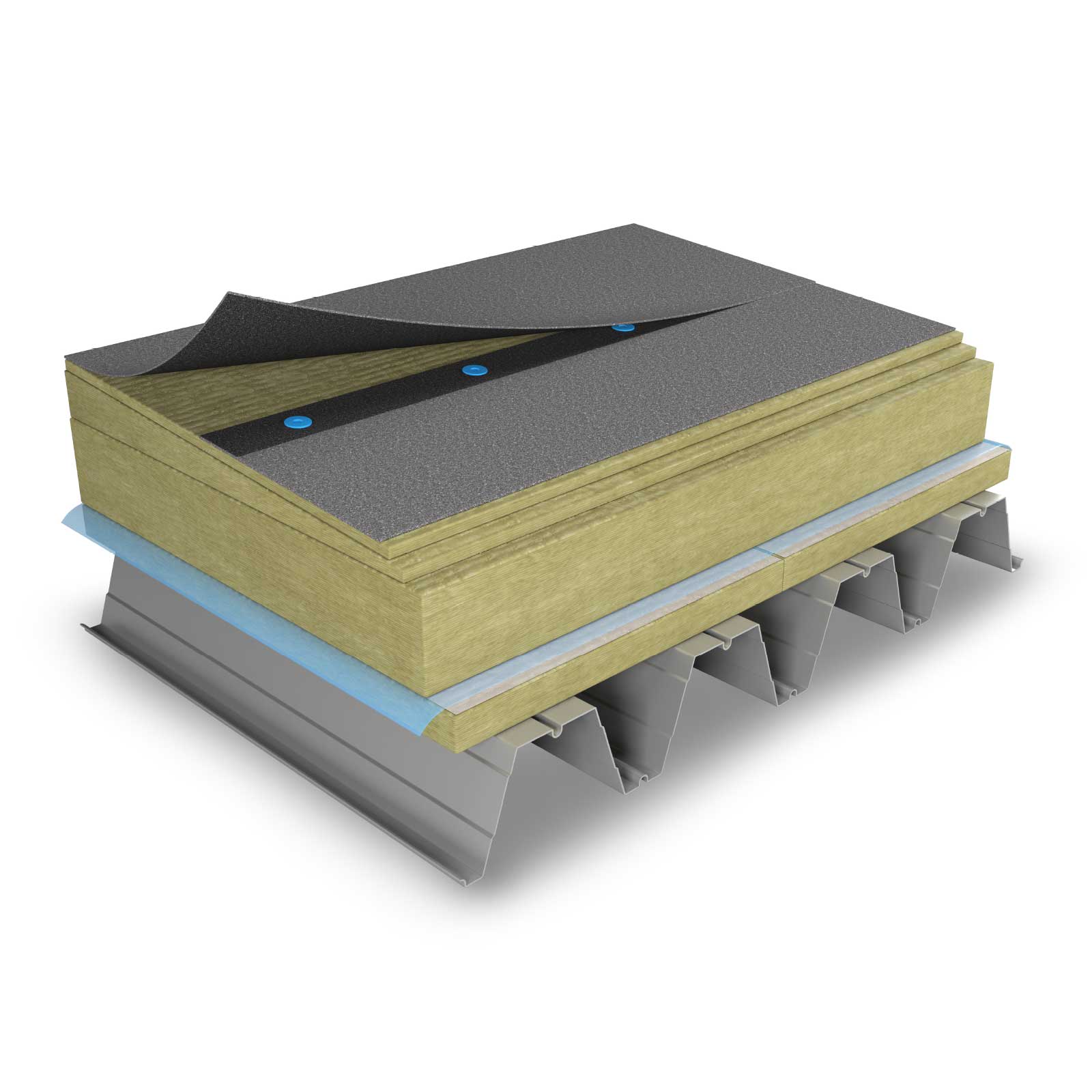 Lamekatuse soojustamine lainelise terase alusplaadil, kasutades paneellahendust