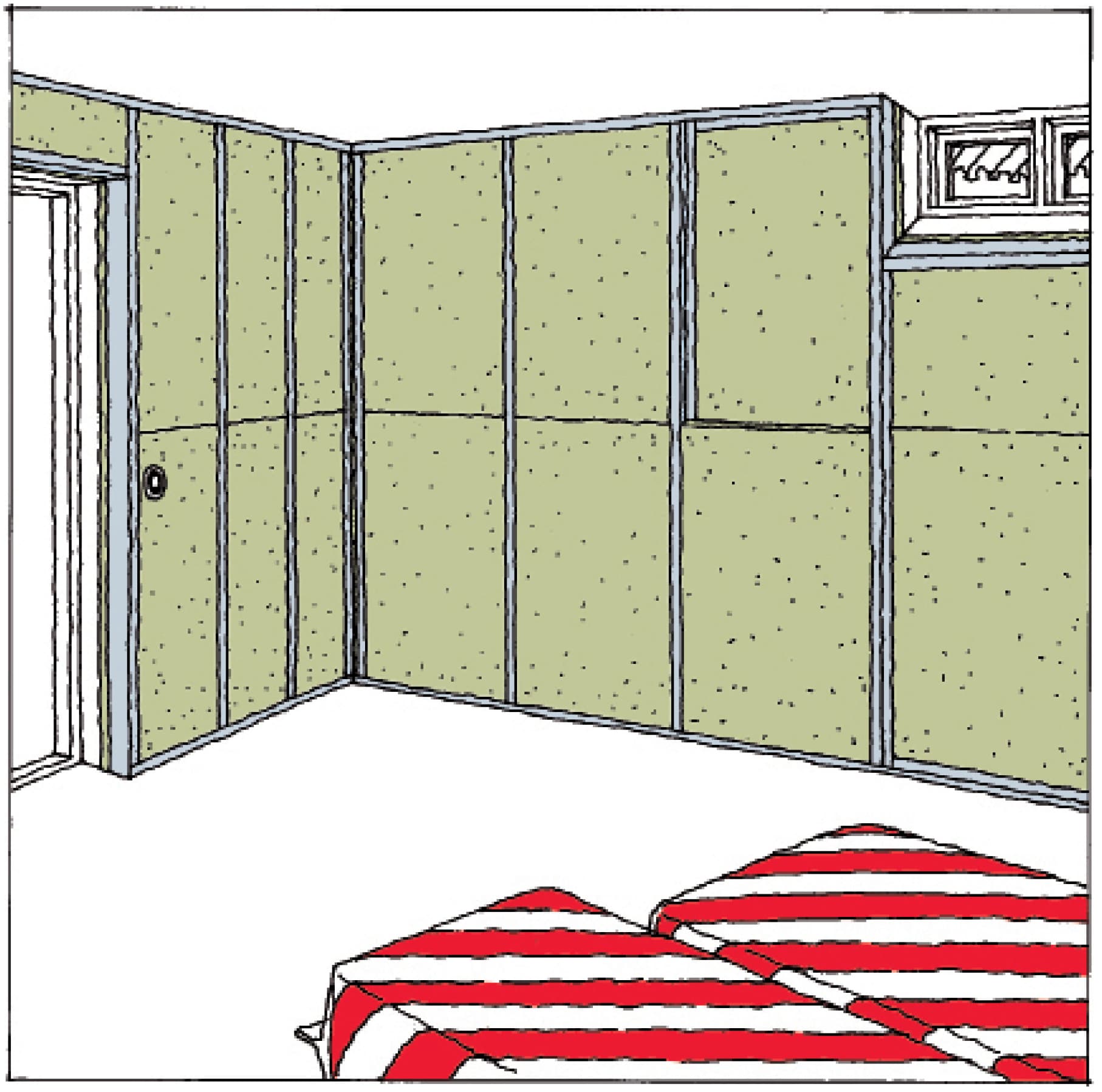 En illustration af isolerede kældervægge