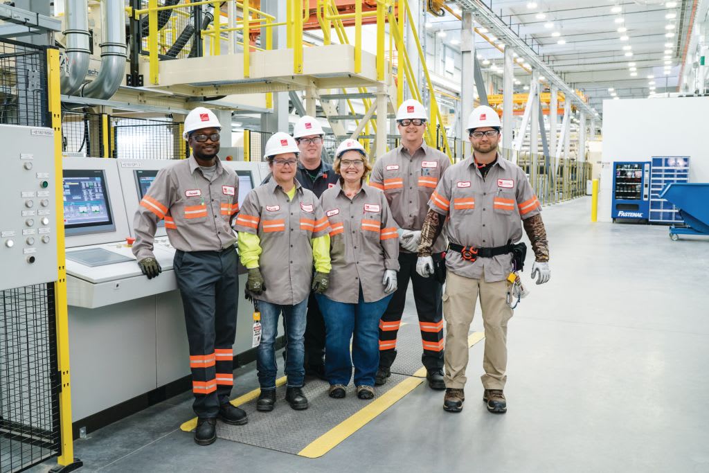 workers in a manufacturing plant 