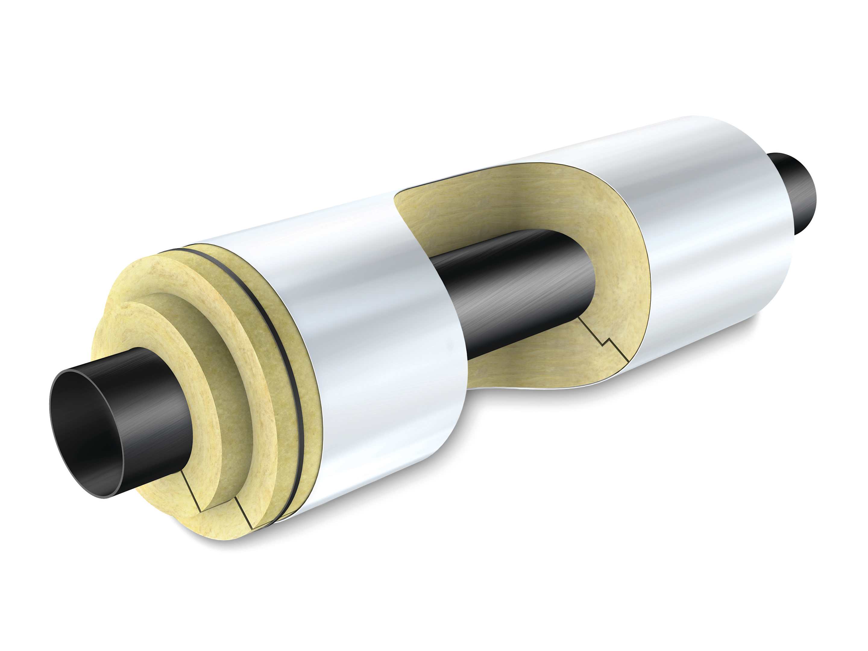 Pipe section insulation with Paroc Stone Wool, image