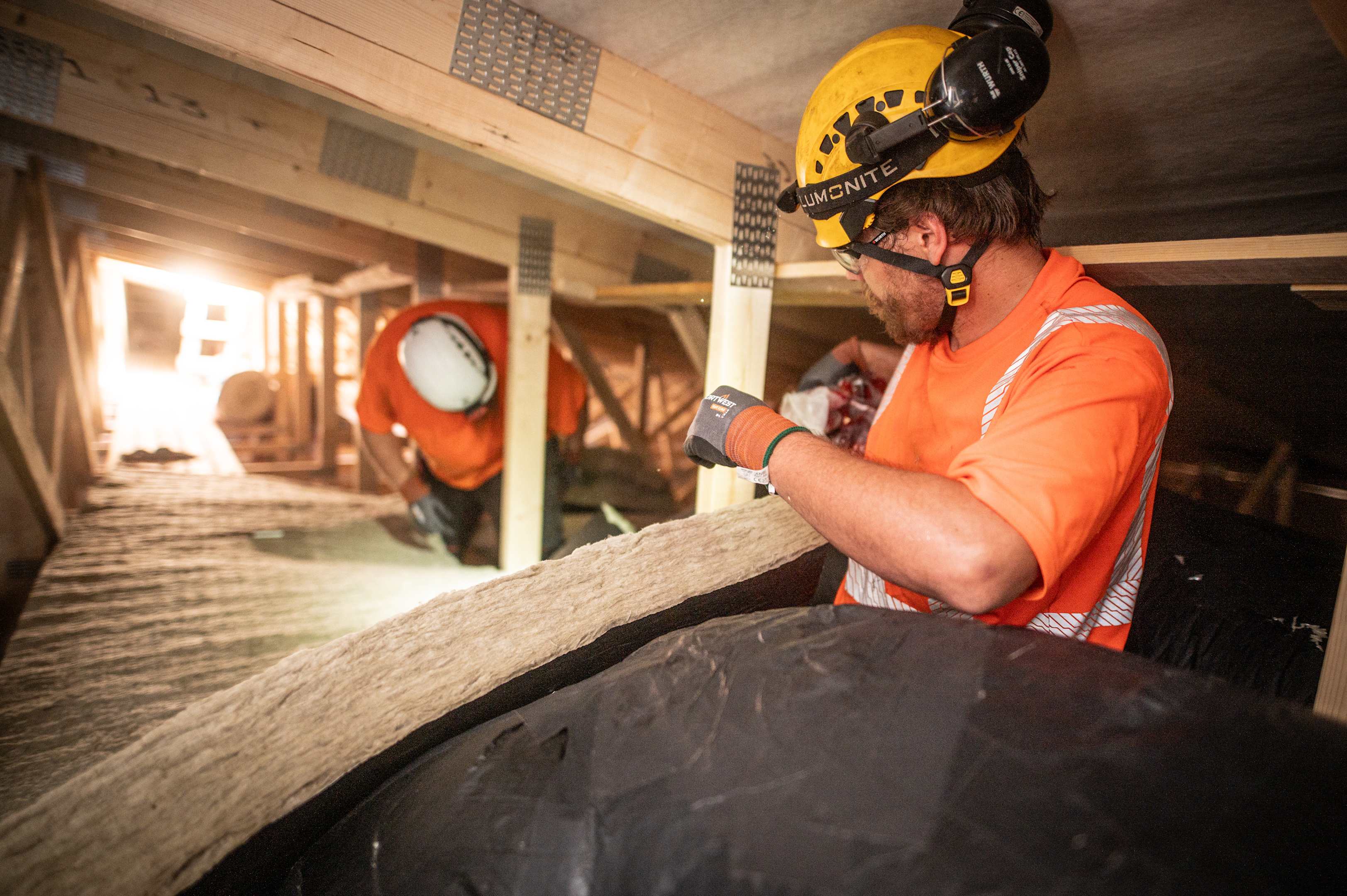 Efficient Insulation Mat Preparation in Attic
